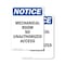 Signmission Mechanical Room No Unauthorized Access OSHA Notice Sign, Plastic, 7in W x 10in L, 2PK OS-2PACK-NS-P-710-V-15950 - alternate 1